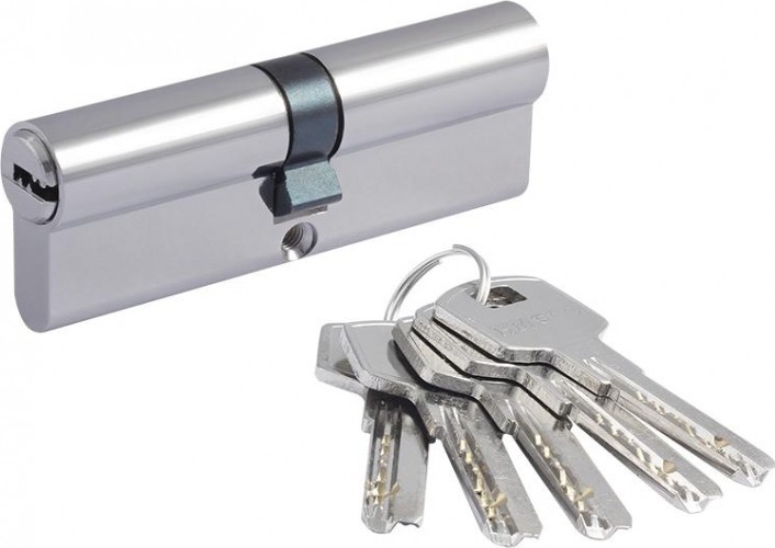 Личинка замка НОРА-М STD Z ЛП-90 (45-45) "Хром" 15548