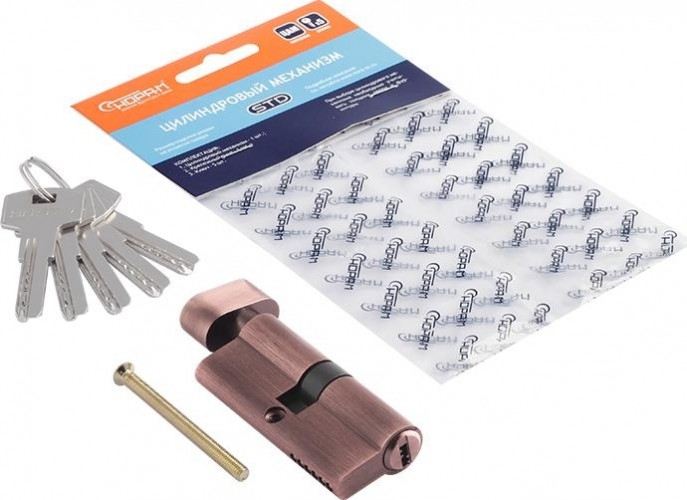 Личинка замка НОРА-М STD Z ЛПВ-70 (35-35) с вертушкой "Старая медь" 18670 - изображение 2