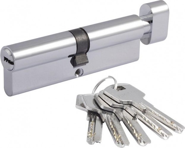 Личинка замка НОРА-М STD Z ЛПВ-100 (50-50) с вертушкой "Хром" 18723