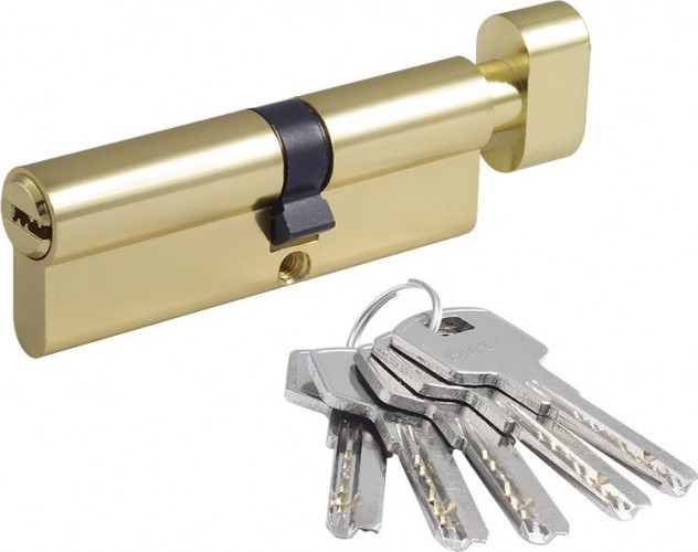 Личинка замка НОРА-М STD Z ЛПВ-90 (50-40в) асимметр. с вертушкой "Золото" 18425