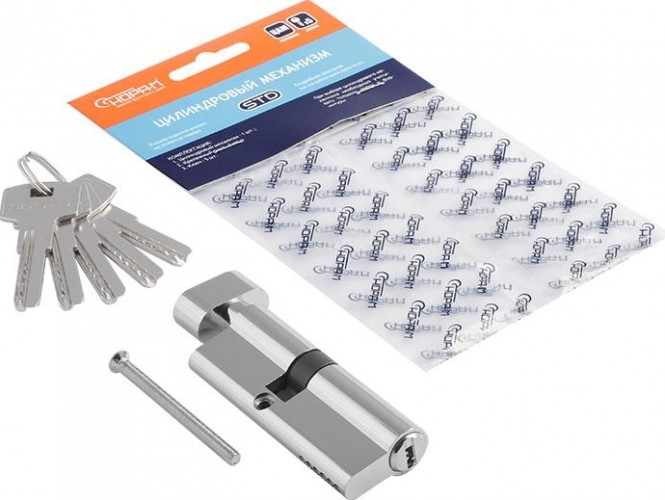 Личинка замка НОРА-М STD Z ЛПВ-80 (45-35в) асимметр. с вертушкой "Хром" 18423 - изображение 3