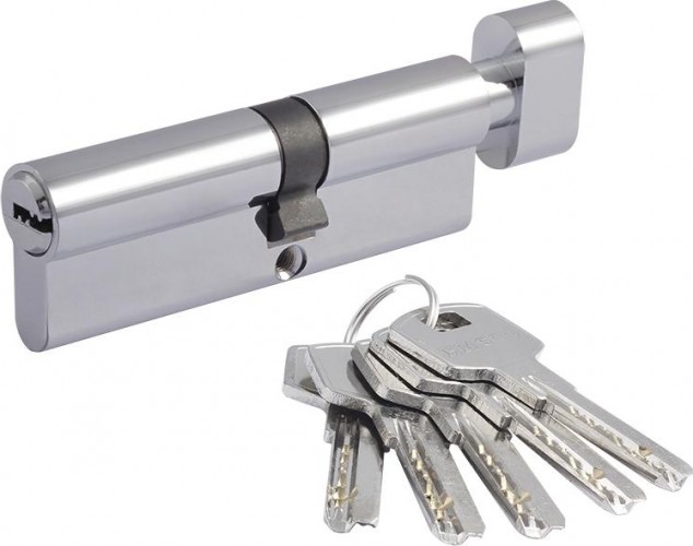 Личинка замка НОРА-М STD Z ЛПВ-90 (50-40в) асимметр. с вертушкой "Хром" 18426