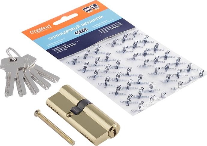 Личинка замка НОРА-М STD Z ЛП-80 (45-35) ассиметр. "Золото" 18416 - изображение 2