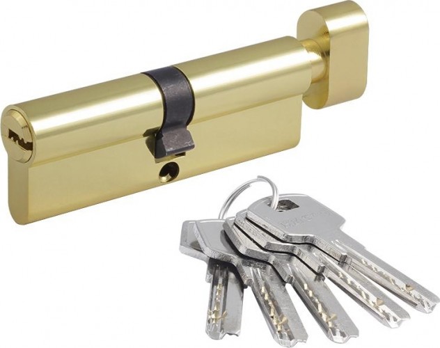 Личинка замка НОРА-М STD Z ЛПВ-90 (45-45) с вертушкой "Золото" 16079