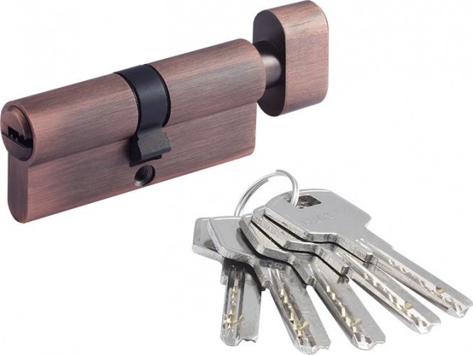 Личинка замка НОРА-М STD Z ЛПВ-70 (35-35) с вертушкой "Старая медь" 18670