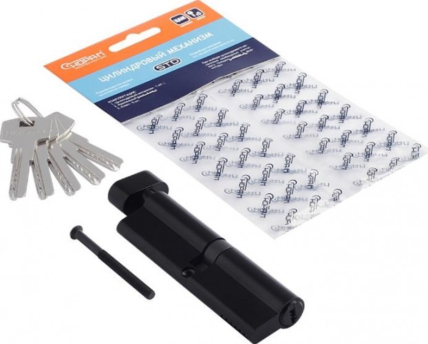 Личинка замка НОРА-М STD Z ЛПВ-120 (60-60) с вертушкой "Черная" 19115 - изображение 2