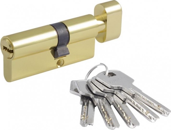 Личинка замка НОРА-М STD Z ЛПВ-70 (40-30в) асимметр. с вертушкой "Золото" 18420