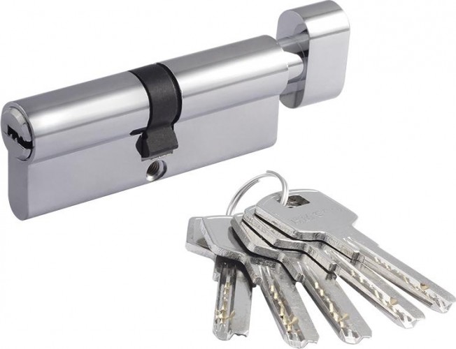 Личинка замка НОРА-М STD Z ЛПВ-80 (40-40) с вертушкой "Хром" 15550