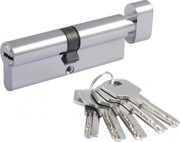 Личинка замка НОРА-М STD Z ЛПВ-90 (45-45) с вертушкой "Хром" 15551