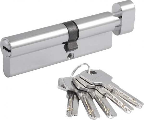 Личинка замка НОРА-М STD Z ЛПВ-110 (60-50в) асимметр. с вертушкой "Хром" 19112