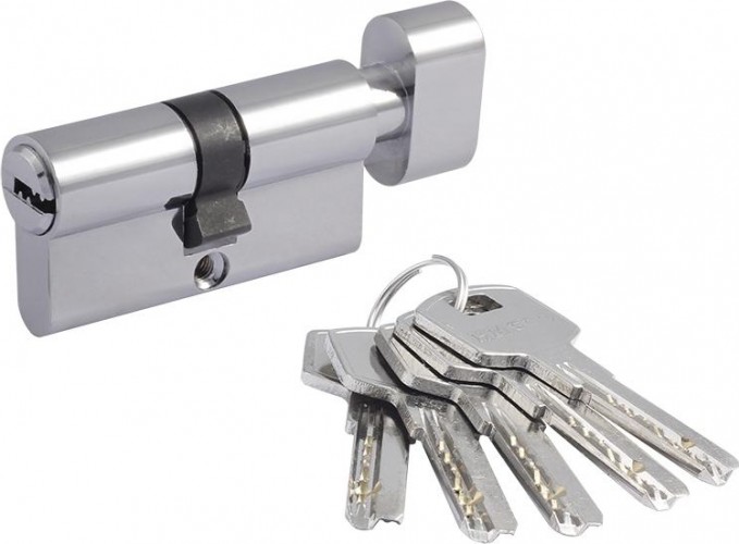 Личинка замка НОРА-М STD Z ЛПВ-60 (30-30) с вертушкой "Хром" 16103