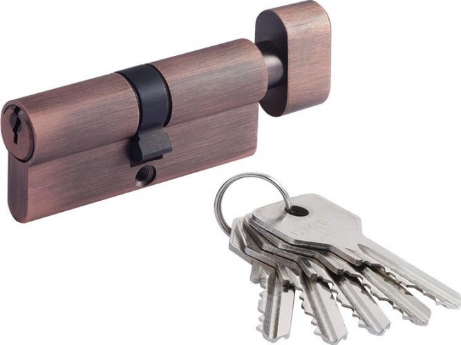 Личинка замка НОРА-М STD Z ЛВ-70 (35-35) с вертушкой "Старая медь" 18664