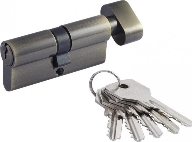 Личинка замка НОРА-М STD Z ЛВ-70 (35-35) с вертушкой "Старая бронза" 16160