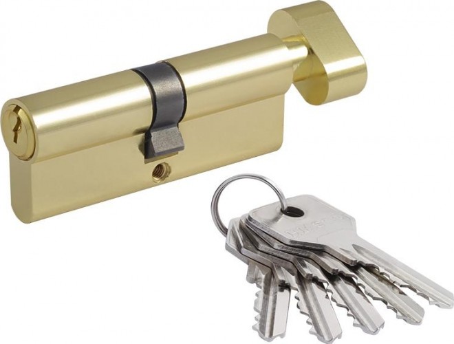 Личинка замка НОРА-М STD Z ЛВ-80 (40-40) с вертушкой "Золото" 15419