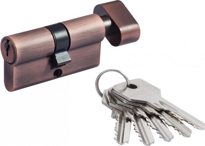 Личинка замка НОРА-М STD Z ЛВ-60 (30-30) с вертушкой "Старая медь" 18502