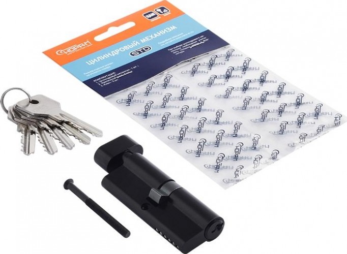 Личинка замка НОРА-М STD Z ЛВ-80 (40-40) с вертушкой "Черная" 19015 - изображение 3