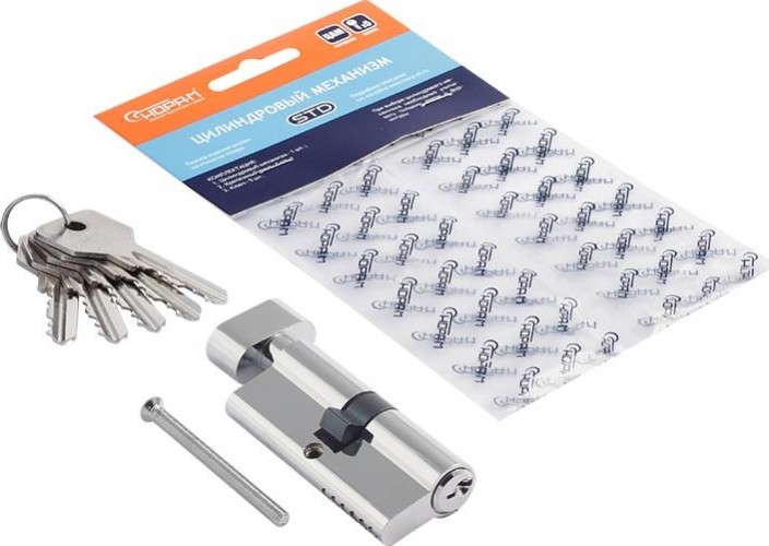 Личинка замка НОРА-М STD Z ЛВ-70 (35-35) с вертушкой "Хром" 15418 - изображение 3