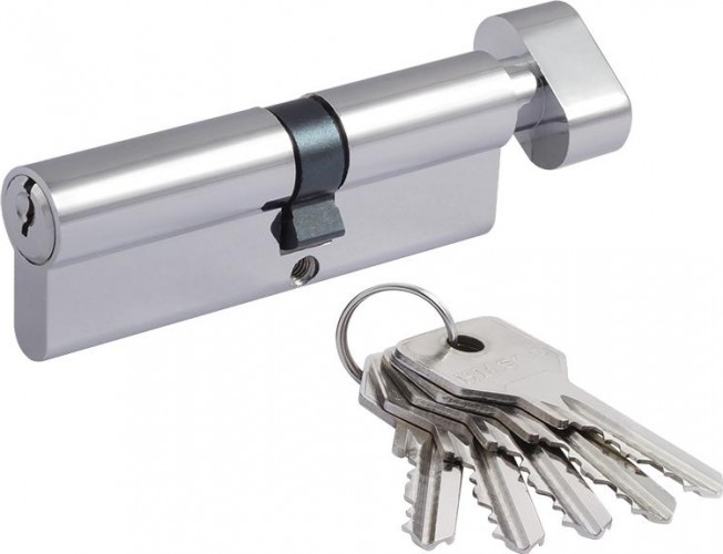 Личинка замка НОРА-М STD Z ЛВ-90 (50-40в) асимметр. с вертушкой "Хром" 16099