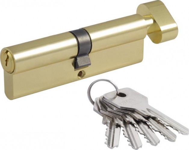 Личинка замка НОРА-М STD Z ЛВ-100 (50-50) с вертушкой "Золото" 19017