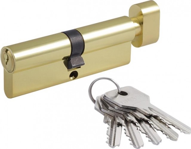 Личинка замка НОРА-М STD Z ЛВ-90 (45-45) с вертушкой "Золото" 15563