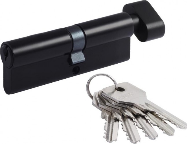 Личинка замка НОРА-М STD Z ЛВ-90 (45-45) с вертушкой "Черная" 19016