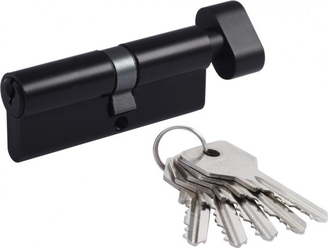 Личинка замка НОРА-М STD Z ЛВ-80 (40-40) с вертушкой "Черная" 19015