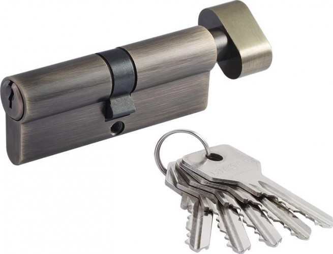 Личинка замка НОРА-М STD Z ЛВ-80 (40-40) с вертушкой "Старая бронза" 18665