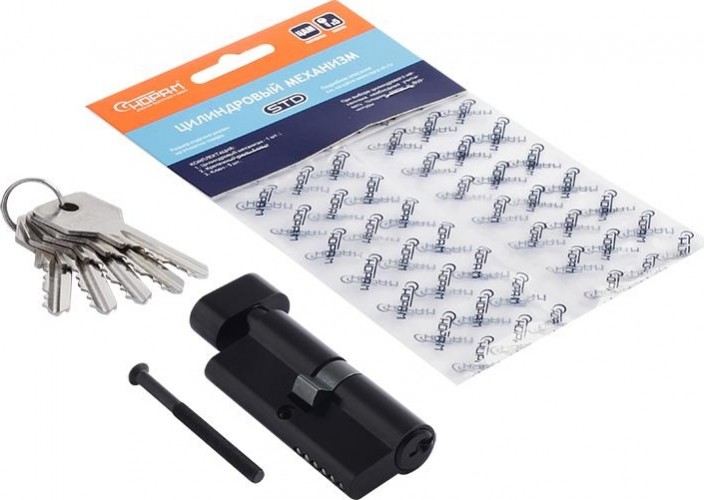 Личинка замка НОРА-М STD Z ЛВ-70 (35-35) с вертушкой "Черная" 18572 - изображение 2