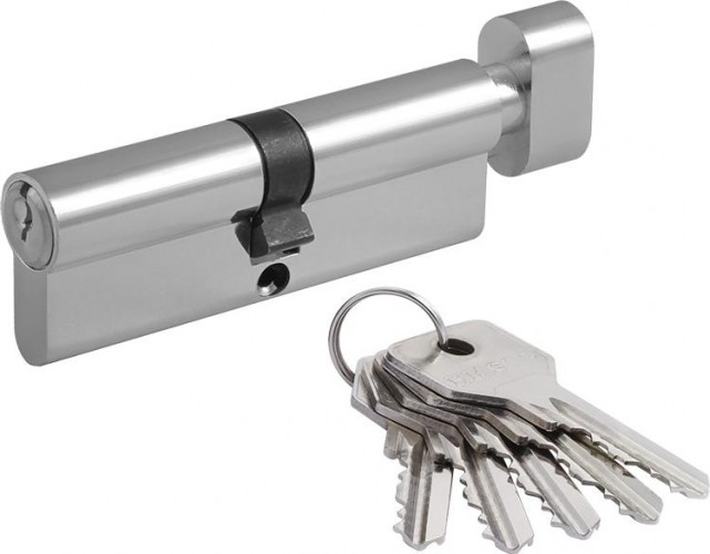 Личинка замка НОРА-М STD Z ЛВ-90 (45-45) с вертушкой "Хром" 15545