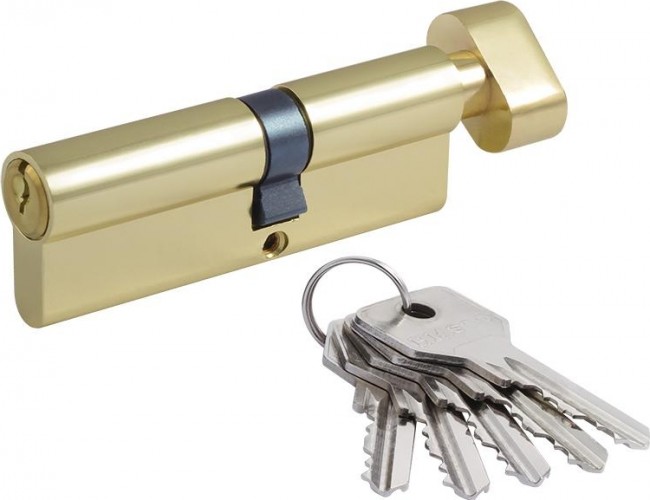 Личинка замка НОРА-М STD Z ЛВ-90 (50-40в) асимметр. с вертушкой "Золото" 16098