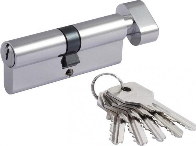 Личинка замка НОРА-М STD Z ЛВ-80 (40-40) с вертушкой "Хром" 15420