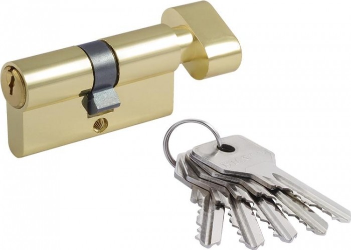 Личинка замка НОРА-М STD Z ЛВ-60 (30-30) с вертушкой "Золото" 16094