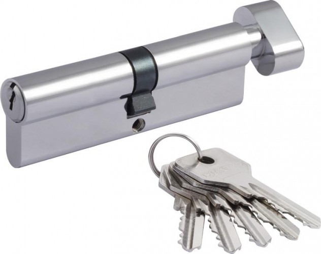 Личинка замка НОРА-М STD Z ЛВ-100 (50-50) с вертушкой "Хром" 19018