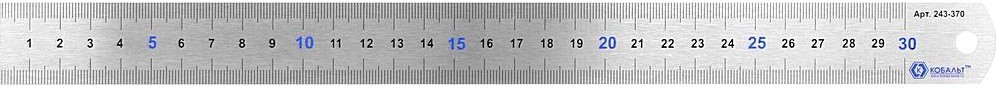 Линейка Кобальт 243-370 300 × 28 × 0.7 мм, нерж.сталь