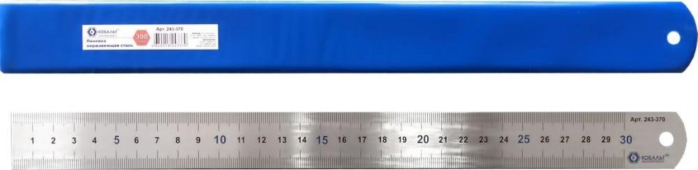 Линейка Кобальт 243-370 300 × 28 × 0.7 мм, нерж.сталь - изображение 2