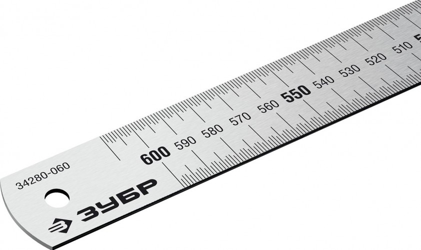 Линейка металлическая ЗУБР 34280-060 усиленная нержавеющая про-60, 0,60 м - изображение 3