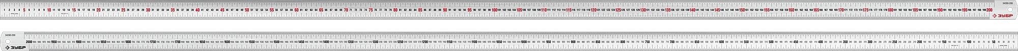 Линейка металлическая ЗУБР Про-200 2 м, усиленная нержавеющая 34280-200