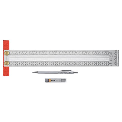 Линейка WOODWORK RUL-30T разметочная Т-образная 300 мм, с карандашом