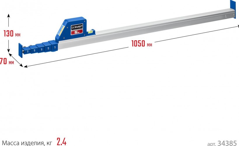 Линейка ЗУБР 5м 5м телескопическая 34385 - изображение 3