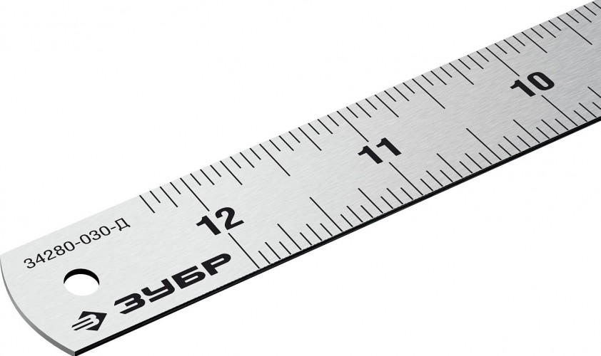 Линейка ЗУБР Про-30Д усиленная нержавеющая 0,30 м 34280-030-Д - изображение 3