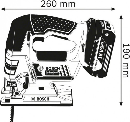 Лобзик аккумуляторный BOSCH GST 18 V-LI B 0615990M43 1х4,0Ач, картон - изображение 5