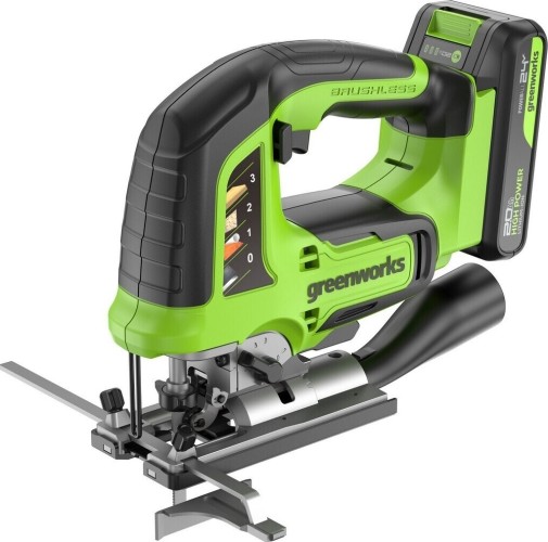 Лобзик аккумуляторный GREENWORKS GD24JS120 24V, АКБ 2Ач и ЗУ 3601407CUA
