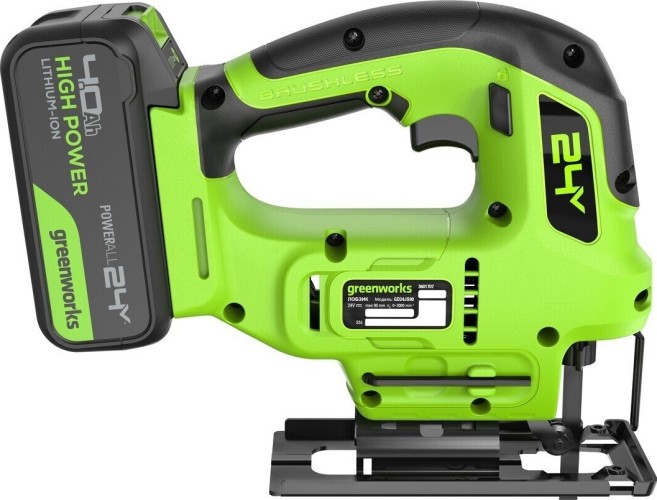Лобзик аккумуляторный GREENWORKS GD24JS90 24V, АКБ 4Ач и ЗУ 3601707CUB - изображение 4