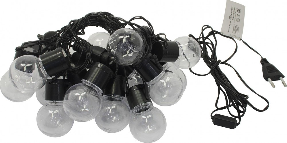 Лофт- гирлянда Neon-Night 5 м черный ПВХ 20 LED, теплый белый 303-066