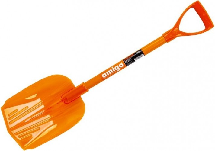 Лопата автомобильная для уборки снега Amigo Grande съемный алюминиевый черенок. 78004
