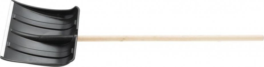 Лопата для уборки снега 380х385х1420 мм пластиковая, деревянный черенок 615745
