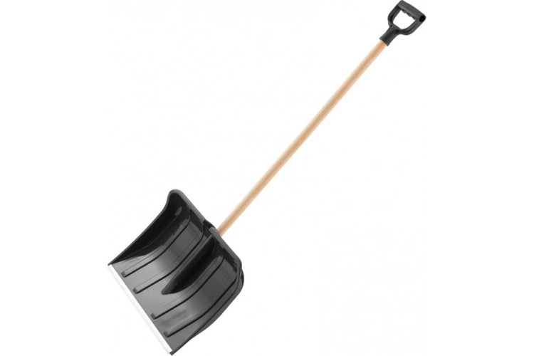 Лопата для уборки снега PALISAD 61646 пластиковая, 470х350х1360 мм, деревянный черенок