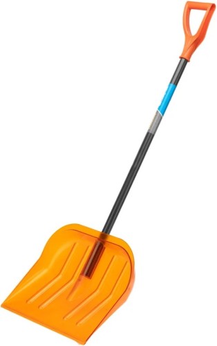 Лопата для уборки снега СИБРТЕХ 61655 поликарбонат, стальной черенок, усиленная