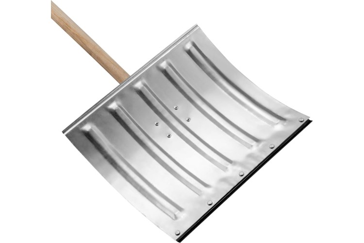 Лопата для уборки снега СИБРТЕХ 61680 стальная, деревянный черенок - изображение 4