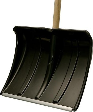 Лопата для уборки снега СОЮЗ 3010-15-19С дер. чер v-обр ал планка 51*45 см - изображение 2